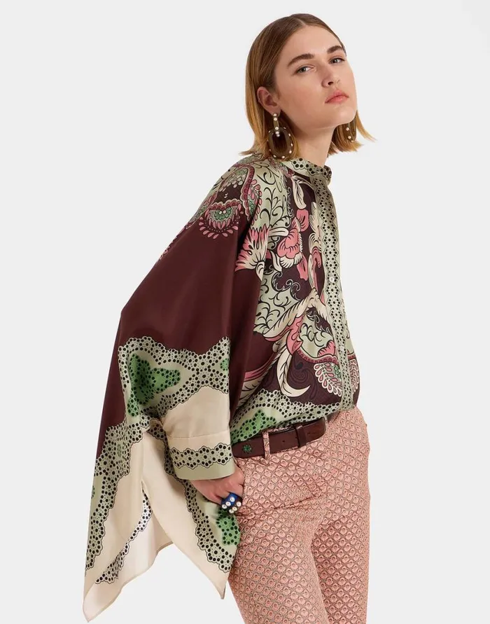 Ready To Wear Shirts and Tops La Double J Foulard Shirt Portal Place Brown In Silk Twill Ready To Wear Shirts and Tops La Double J Foulard Shirt Portal Place Brown In Silk Twill