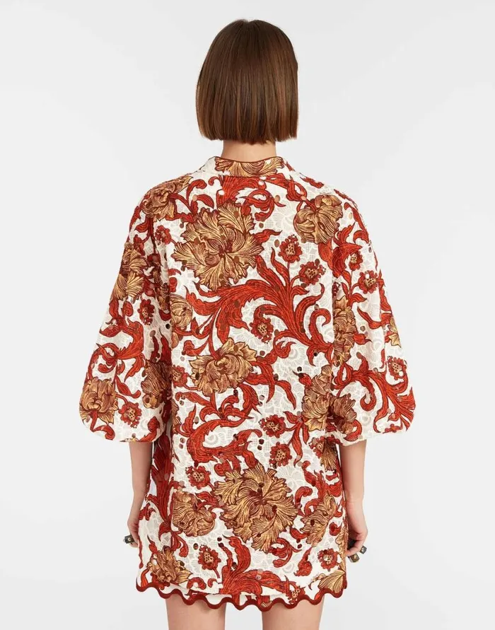 Ready To Wear Shirts and Tops La Double J Jackie Shirt Reef White In Printed Lace Ready To Wear Shirts and Tops La Double J Jackie Shirt Reef White In Printed Lace