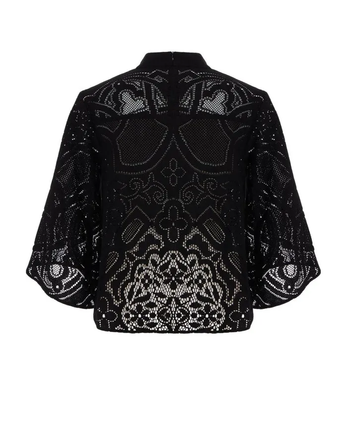Ready To Wear Shirts and Tops La Double J Lacey Make An Exit Top Solid Black In Embroidered Cotton Ready To Wear Shirts and Tops La Double J Lacey Make An Exit Top Solid Black In Embroidered Cotton