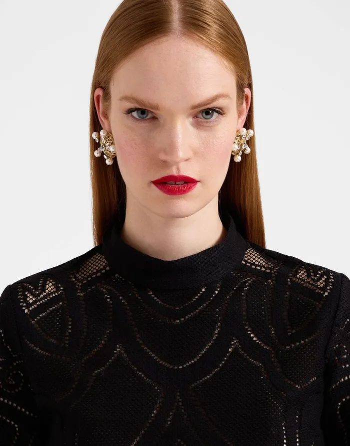 Ready To Wear Shirts and Tops La Double J Lacey Make An Exit Top Solid Black In Embroidered Cotton Ready To Wear Shirts and Tops La Double J Lacey Make An Exit Top Solid Black In Embroidered Cotton