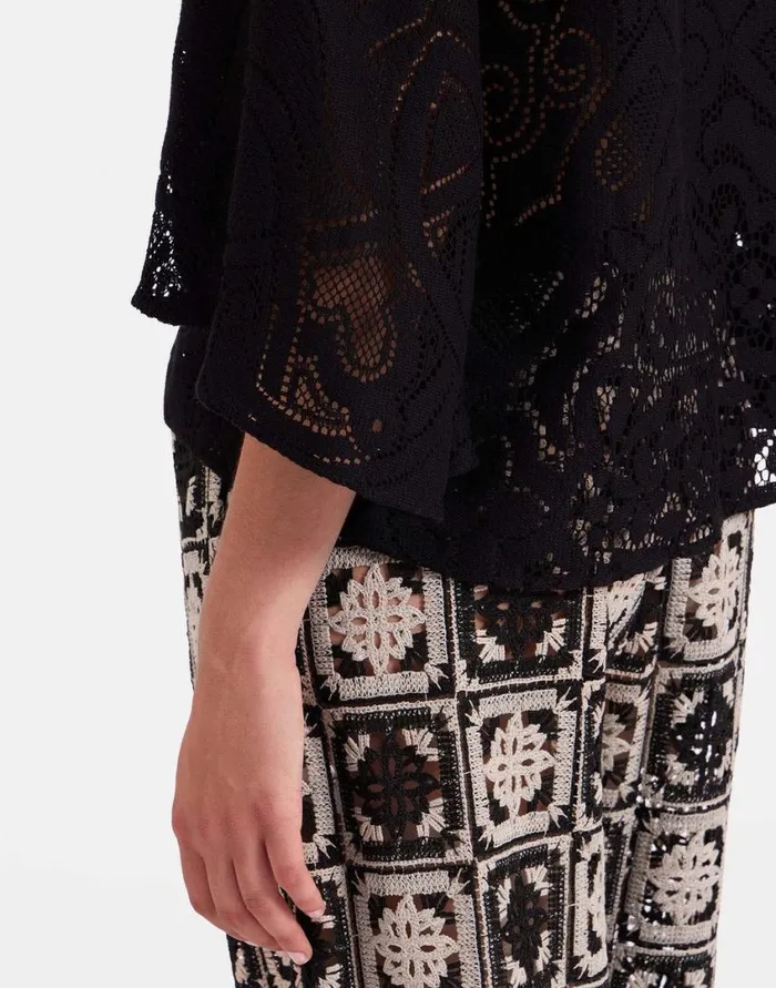 Ready To Wear Shirts and Tops La Double J Lacey Make An Exit Top Solid Black In Embroidered Cotton Ready To Wear Shirts and Tops La Double J Lacey Make An Exit Top Solid Black In Embroidered Cotton