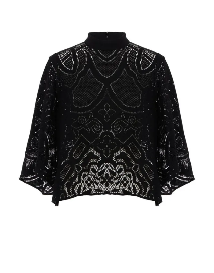 Ready To Wear Shirts and Tops La Double J Lacey Make An Exit Top Solid Black In Embroidered Cotton Ready To Wear Shirts and Tops La Double J Lacey Make An Exit Top Solid Black In Embroidered Cotton