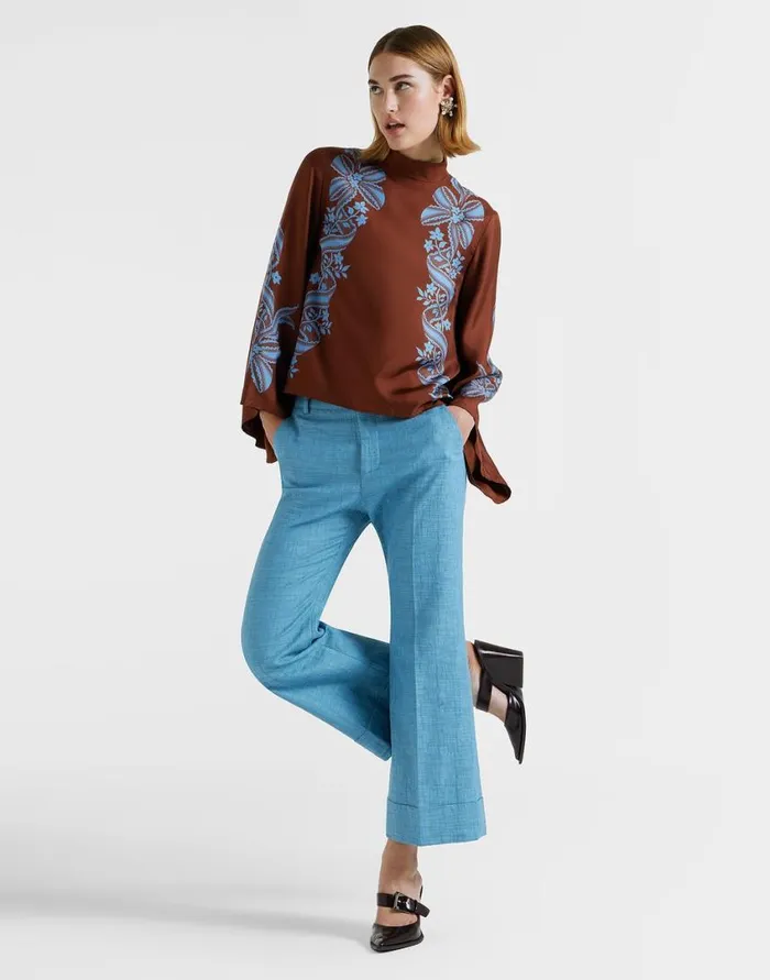 Ready To Wear Shirts and Tops La Double J Make An Exit Top Signoria Place Brown In Silk Twill Ready To Wear Shirts and Tops La Double J Make An Exit Top Signoria Place Brown In Silk Twill