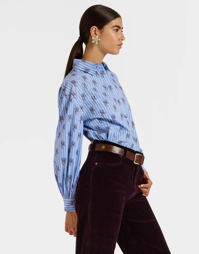Ready To Wear Shirts and Tops La Double J Poet Shirt Gryphos Light Blue In Cotton Poplin Ready To Wear Shirts and Tops La Double J Poet Shirt Gryphos Light Blue In Cotton Poplin