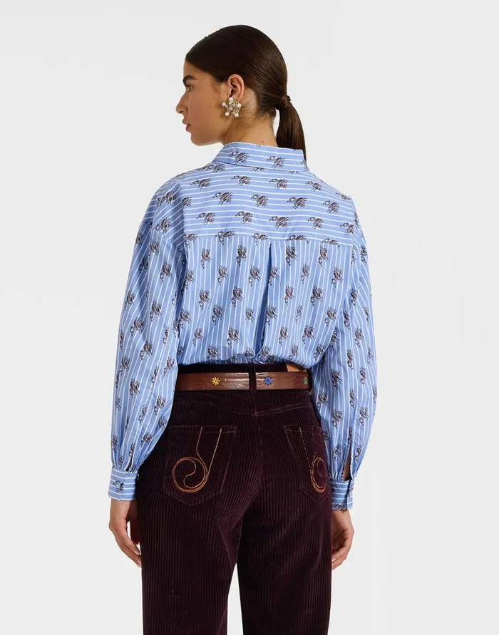 Ready To Wear Shirts and Tops La Double J Poet Shirt Gryphos Light Blue In Cotton Poplin Ready To Wear Shirts and Tops La Double J Poet Shirt Gryphos Light Blue In Cotton Poplin
