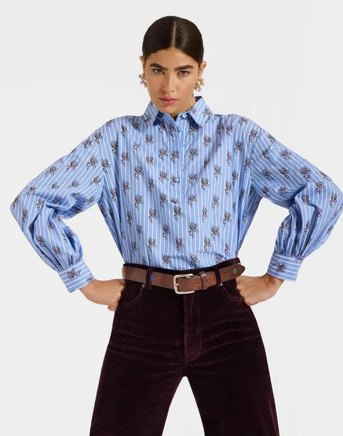 Ready To Wear Shirts and Tops La Double J Poet Shirt Gryphos Light Blue In Cotton Poplin Ready To Wear Shirts and Tops La Double J Poet Shirt Gryphos Light Blue In Cotton Poplin