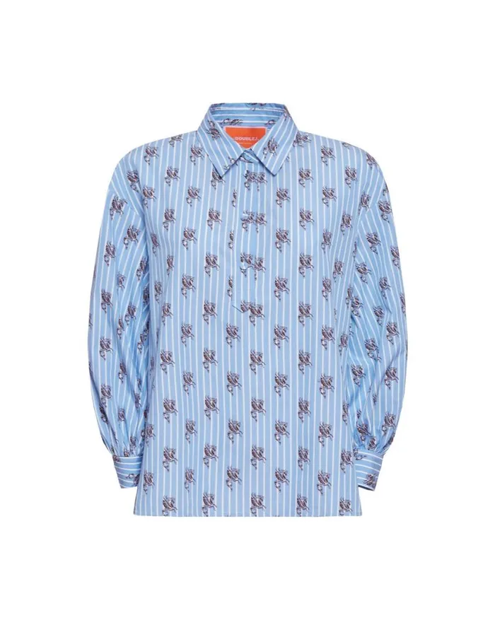 Ready To Wear Shirts and Tops La Double J Poet Shirt Gryphos Light Blue In Cotton Poplin Ready To Wear Shirts and Tops La Double J Poet Shirt Gryphos Light Blue In Cotton Poplin