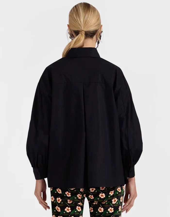 Ready To Wear Shirts and Tops La Double J Poet Shirt Solid Black In Cotton Poplin Ready To Wear Shirts and Tops La Double J Poet Shirt Solid Black In Cotton Poplin