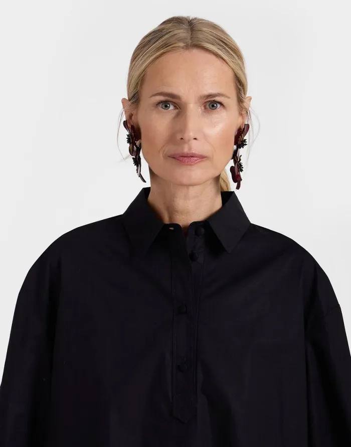 Ready To Wear Shirts and Tops La Double J Poet Shirt Solid Black In Cotton Poplin Ready To Wear Shirts and Tops La Double J Poet Shirt Solid Black In Cotton Poplin