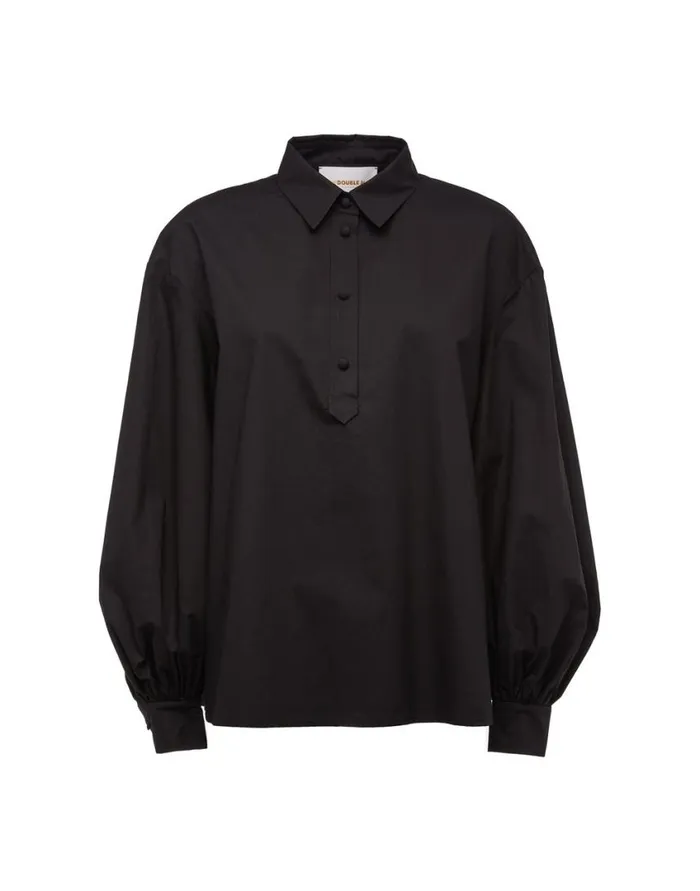 Ready To Wear Shirts and Tops La Double J Poet Shirt Solid Black In Cotton Poplin Ready To Wear Shirts and Tops La Double J Poet Shirt Solid Black In Cotton Poplin