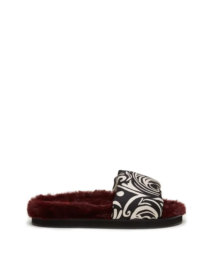 Ready To Wear Shoes La Double J Furry Slides Fauve In Twill