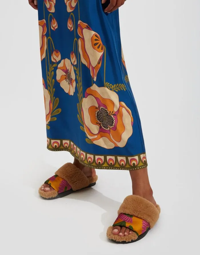 Ready To Wear Shoes La Double J Winter Slides Orange Gerber In Jacquard