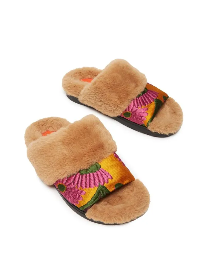 Ready To Wear Shoes La Double J Winter Slides Orange Gerber In Jacquard Ready To Wear Shoes La Double J Winter Slides Orange Gerber In Jacquard