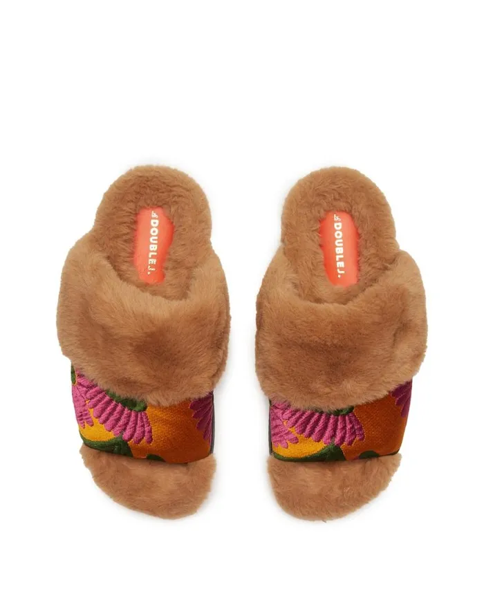 Ready To Wear Shoes La Double J Winter Slides Orange Gerber In Jacquard Ready To Wear Shoes La Double J Winter Slides Orange Gerber In Jacquard
