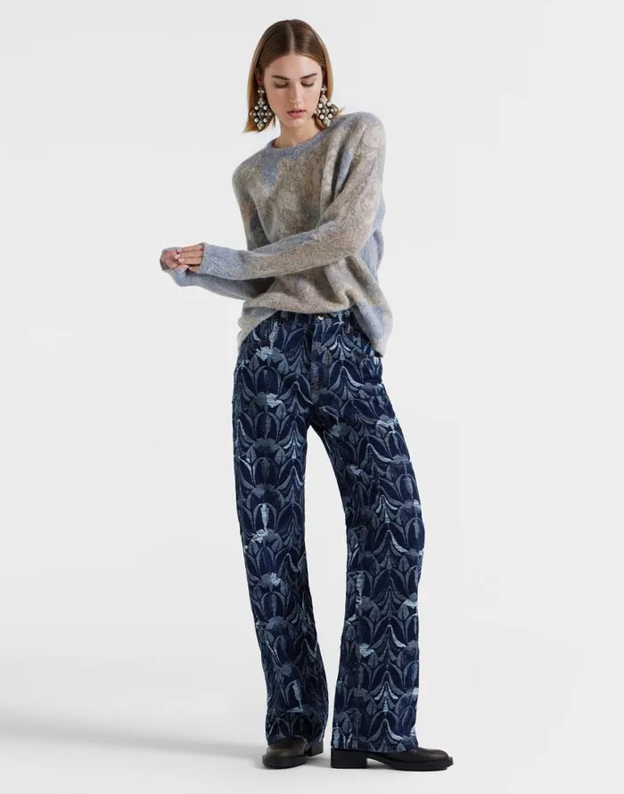 Ready To Wear Shorts and Pants La Double J Better Than Your Boyfriend039s Jeans Papyrus Navy In Jacquard Denim Ready To Wear Shorts and Pants La Double J Better Than Your Boyfriend039s Jeans Papyrus Navy In Jacquard Denim