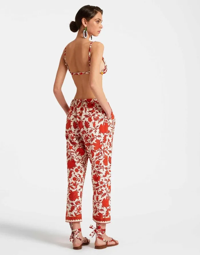 Ready To Wear Shorts and Pants La Double J Drawstring Pants Dragonflower Mini Red In Summer Poplin Ready To Wear Shorts and Pants La Double J Drawstring Pants Dragonflower Mini Red In Summer Poplin