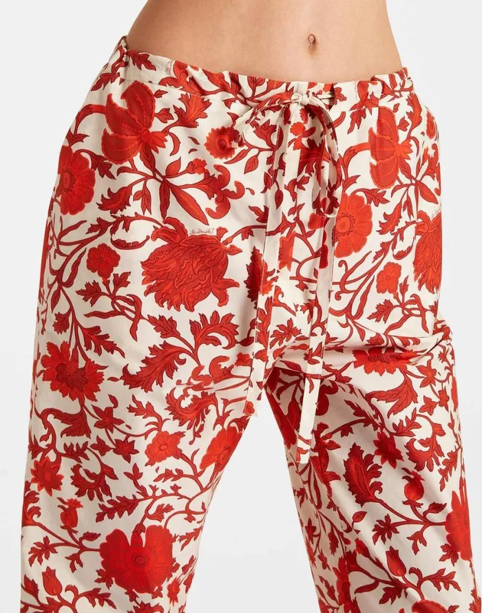 Ready To Wear Shorts and Pants La Double J Drawstring Pants Dragonflower Mini Red In Summer Poplin Ready To Wear Shorts and Pants La Double J Drawstring Pants Dragonflower Mini Red In Summer Poplin