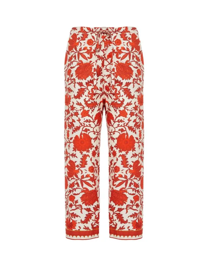 Ready To Wear Shorts and Pants La Double J Drawstring Pants Dragonflower Mini Red In Summer Poplin Ready To Wear Shorts and Pants La Double J Drawstring Pants Dragonflower Mini Red In Summer Poplin