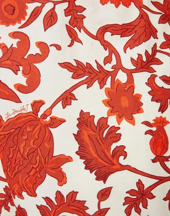 Ready To Wear Shorts and Pants La Double J Drawstring Pants Dragonflower Mini Red In Summer Poplin Ready To Wear Shorts and Pants La Double J Drawstring Pants Dragonflower Mini Red In Summer Poplin