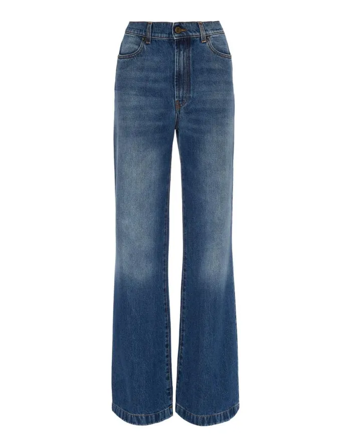 Ready To Wear Shorts and Pants La Double J Flare Jeans Blue In Denim Ready To Wear Shorts and Pants La Double J Flare Jeans Blue In Denim