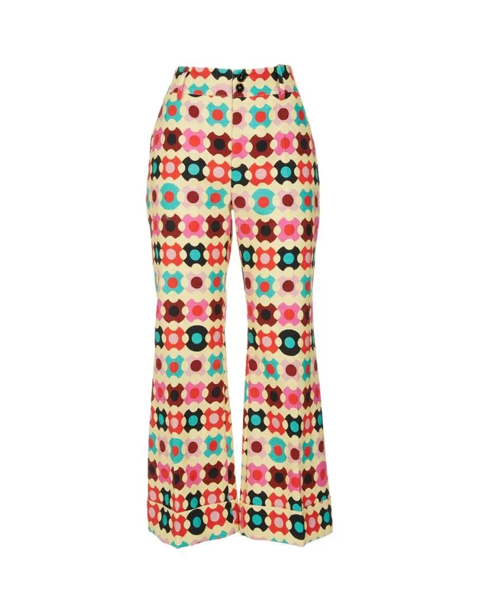Ready To Wear Shorts and Pants La Double J Hendrix Pants Groovy Dot Giallo In Shot Cotton Ready To Wear Shorts and Pants La Double J Hendrix Pants Groovy Dot Giallo In Shot Cotton