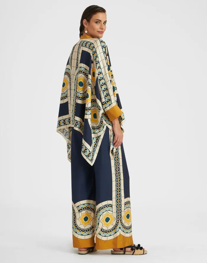 Ready To Wear Shorts and Pants La Double J Palazzo Pants Mudejar Place Blue In Silk Twill Ready To Wear Shorts and Pants La Double J Palazzo Pants Mudejar Place Blue In Silk Twill