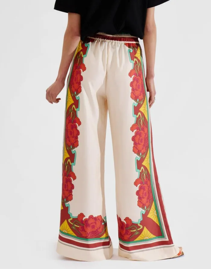 Ready To Wear Shorts and Pants La Double J Palazzo Pants Placed Taormina Place Ivory In Twill Silk Ready To Wear Shorts and Pants La Double J Palazzo Pants Placed Taormina Place Ivory In Twill Silk