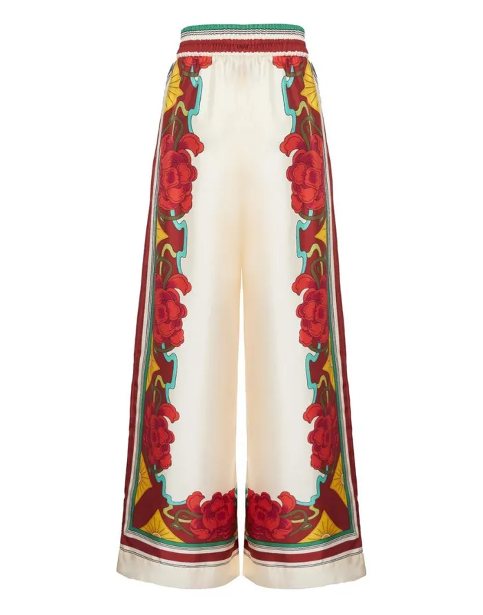 Ready To Wear Shorts and Pants La Double J Palazzo Pants Placed Taormina Place Ivory In Twill Silk Ready To Wear Shorts and Pants La Double J Palazzo Pants Placed Taormina Place Ivory In Twill Silk
