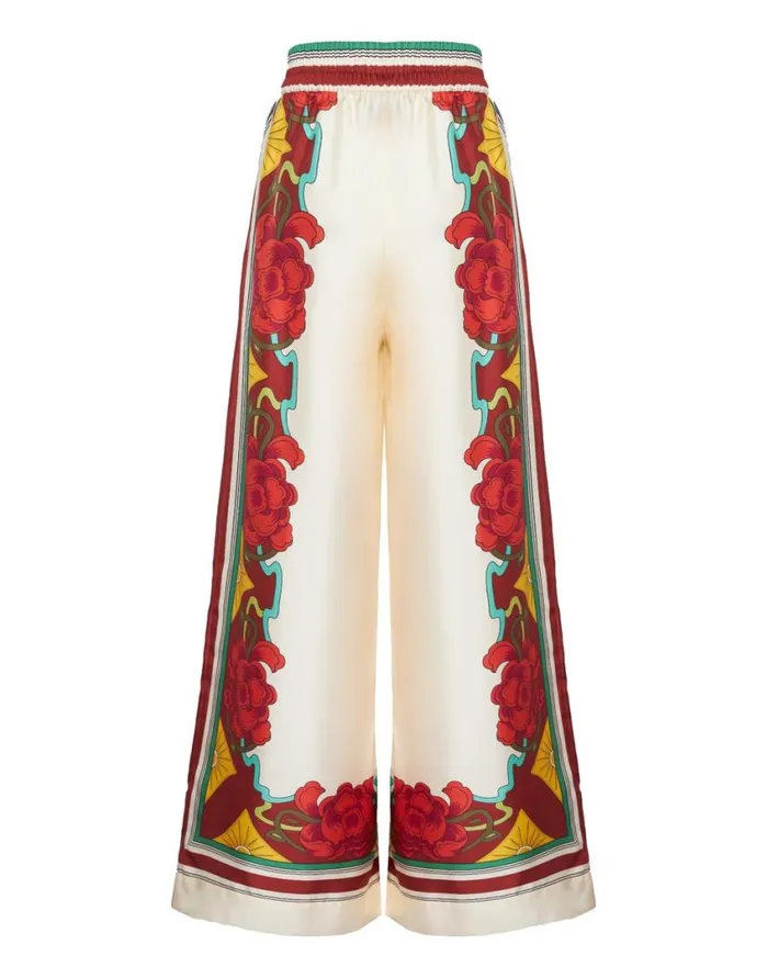 Ready To Wear Shorts and Pants La Double J Palazzo Pants Placed Taormina Place Ivory In Twill Silk Ready To Wear Shorts and Pants La Double J Palazzo Pants Placed Taormina Place Ivory In Twill Silk