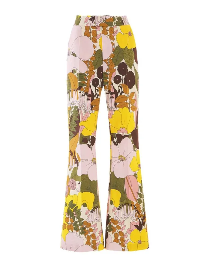 Ready To Wear Shorts and Pants La Double J Saturday Night Pants Big Flower Rose In Heavy Cotton Stretch Ready To Wear Shorts and Pants La Double J Saturday Night Pants Big Flower Rose In Heavy Cotton Stretch