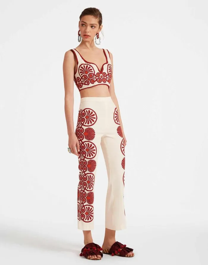 Ready To Wear Shorts and Pants La Double J Stretch Pants Medallion Place Cream In Envers Satin Ready To Wear Shorts and Pants La Double J Stretch Pants Medallion Place Cream In Envers Satin