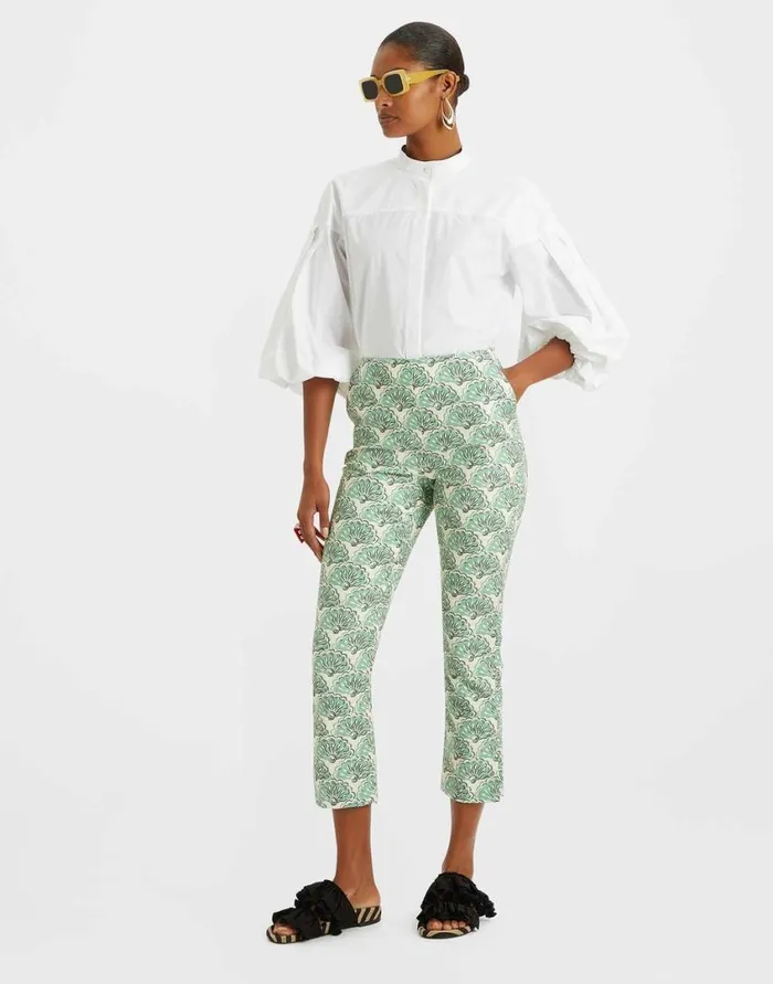 Ready To Wear Shorts and Pants La Double J Torero Pants Fans Mint In Shot Cotton Ready To Wear Shorts and Pants La Double J Torero Pants Fans Mint In Shot Cotton