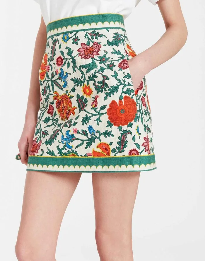 Ready To Wear Skirts La Double J Baia Mini Skirt Dragonflower Mini Multicolor In Shot Cotton Ready To Wear Skirts La Double J Baia Mini Skirt Dragonflower Mini Multicolor In Shot Cotton