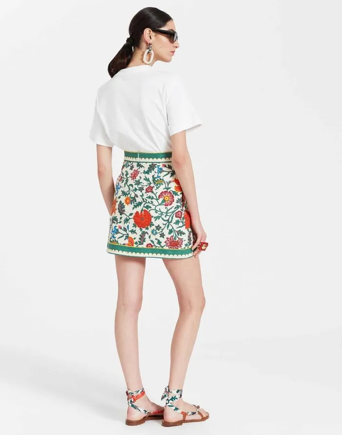Ready To Wear Skirts La Double J Baia Mini Skirt Dragonflower Mini Multicolor In Shot Cotton Ready To Wear Skirts La Double J Baia Mini Skirt Dragonflower Mini Multicolor In Shot Cotton