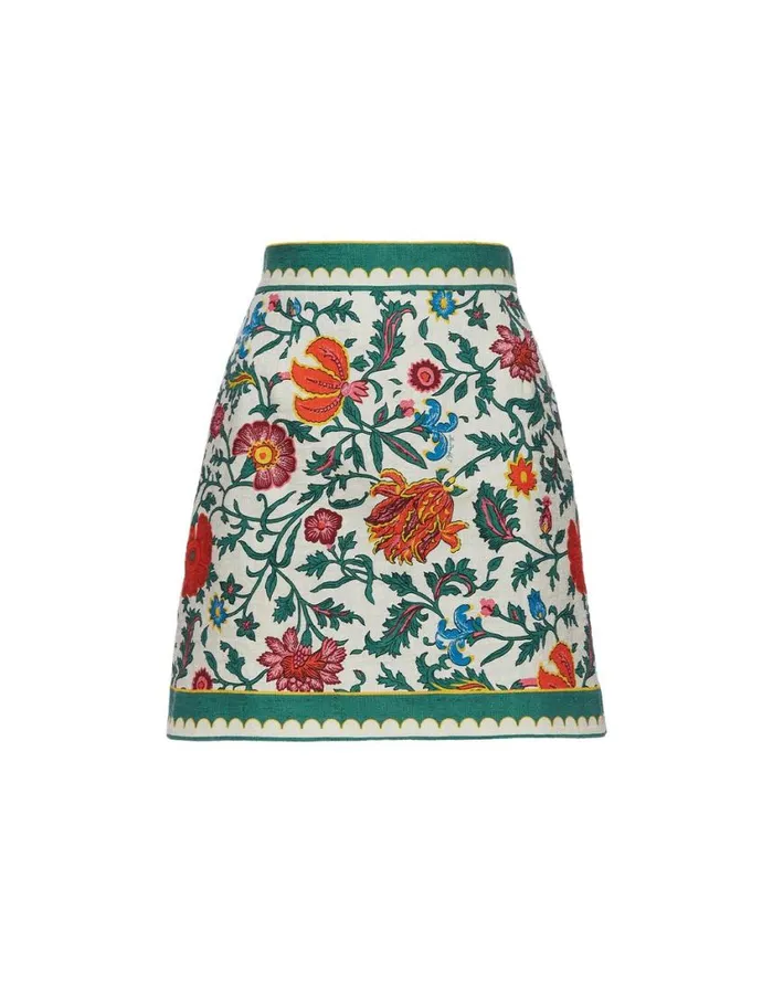 Ready To Wear Skirts La Double J Baia Mini Skirt Dragonflower Mini Multicolor In Shot Cotton Ready To Wear Skirts La Double J Baia Mini Skirt Dragonflower Mini Multicolor In Shot Cotton