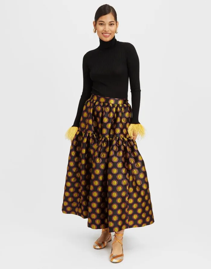 Ready To Wear Skirts La Double J Oscar Skirt Winter Sun Black In Jacquard Ready To Wear Skirts La Double J Oscar Skirt Winter Sun Black In Jacquard