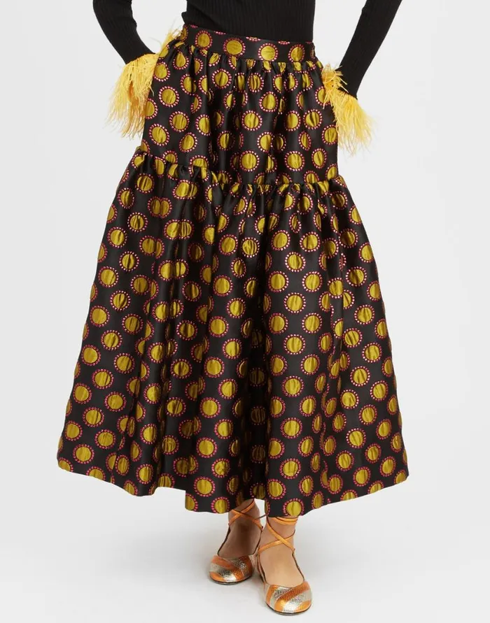 Ready To Wear Skirts La Double J Oscar Skirt Winter Sun Black In Jacquard Ready To Wear Skirts La Double J Oscar Skirt Winter Sun Black In Jacquard