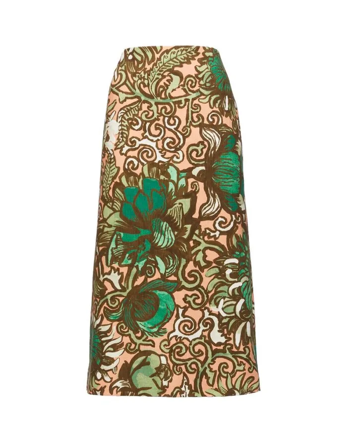 Ready To Wear Skirts La Double J Pencil Skirt Anemone Pink In Shot Cotton Ready To Wear Skirts La Double J Pencil Skirt Anemone Pink In Shot Cotton