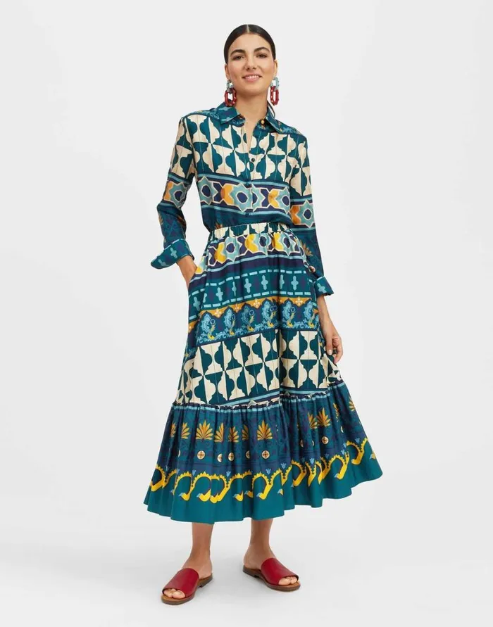 Ready To Wear Skirts La Double J Sunset Skirt Casareale Place Emerald In Summer Poplin