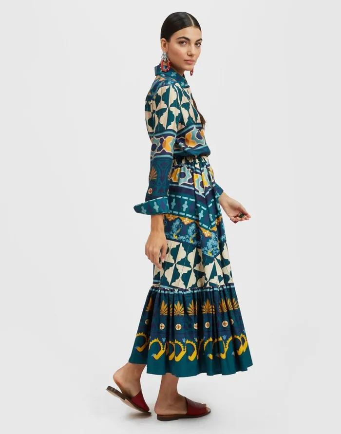 Ready To Wear Skirts La Double J Sunset Skirt Casareale Place Emerald In Summer Poplin Ready To Wear Skirts La Double J Sunset Skirt Casareale Place Emerald In Summer Poplin