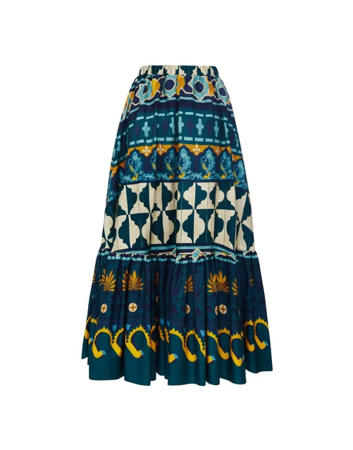 Ready To Wear Skirts La Double J Sunset Skirt Casareale Place Emerald In Summer Poplin Ready To Wear Skirts La Double J Sunset Skirt Casareale Place Emerald In Summer Poplin