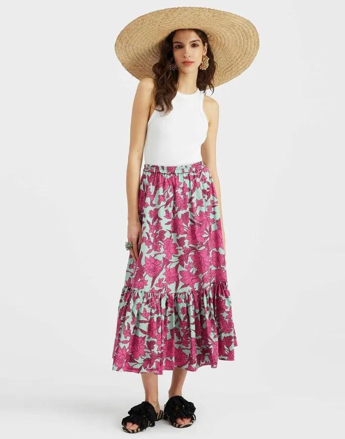 Ready To Wear Skirts La Double J Sunset Skirt Lilium Purple In Summer Poplin