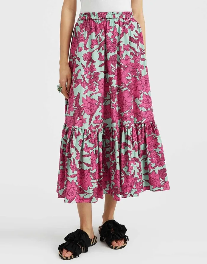 Ready To Wear Skirts La Double J Sunset Skirt Lilium Purple In Summer Poplin Ready To Wear Skirts La Double J Sunset Skirt Lilium Purple In Summer Poplin