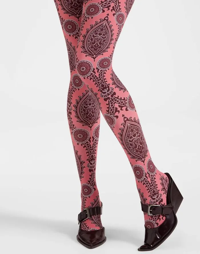 Ready To Wear Small Accessories La Double J Printed Tights Oltrarno Pink In Stretch Nylon Ready To Wear Small Accessories La Double J Printed Tights Oltrarno Pink In Stretch Nylon