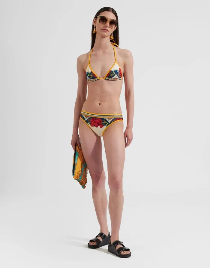 Ready To Wear Swimwear La Double J Bikini Top Placed Taormina Place Ivory In Lycra