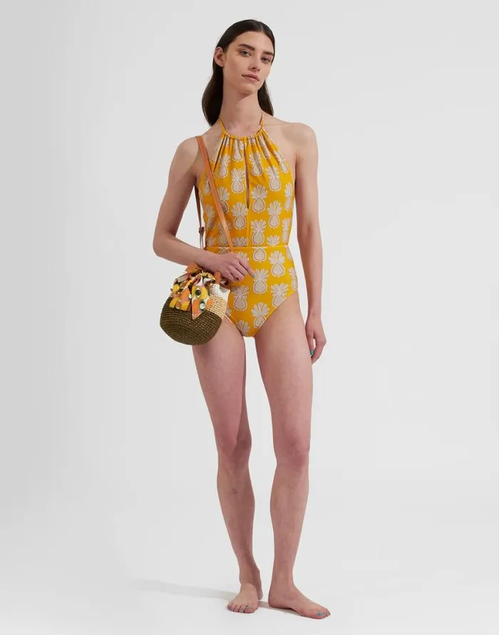 Ready To Wear Swimwear La Double J Esther Swimsuit Pineapple Sunflower In Lycra