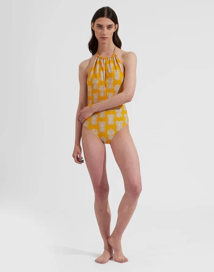 Ready To Wear Swimwear La Double J Esther Swimsuit Pineapple Sunflower In Lycra Ready To Wear Swimwear La Double J Esther Swimsuit Pineapple Sunflower In Lycra