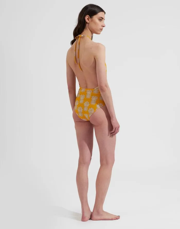 Ready To Wear Swimwear La Double J Esther Swimsuit Pineapple Sunflower In Lycra Ready To Wear Swimwear La Double J Esther Swimsuit Pineapple Sunflower In Lycra