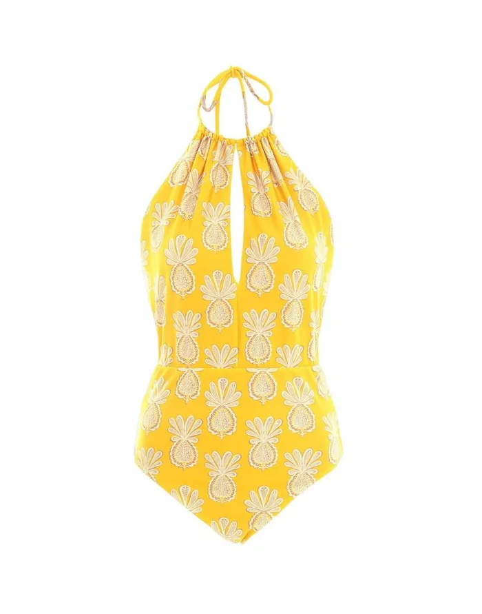 Ready To Wear Swimwear La Double J Esther Swimsuit Pineapple Sunflower In Lycra Ready To Wear Swimwear La Double J Esther Swimsuit Pineapple Sunflower In Lycra