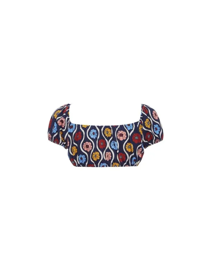 Ready To Wear Swimwear La Double J Mirage Top Whitsun Mini Blue In Piquet Lycra Ready To Wear Swimwear La Double J Mirage Top Whitsun Mini Blue In Piquet Lycra